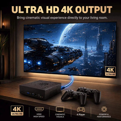500G ROM Upgrade Version Retro Console TV Game Box with HDMI Output, Wireless Controller, Plug-And-Play Function, Kids-Friendly Games That Encourages Creativity, Game Consoles, Video Game Stick 4G RAM